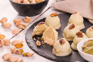 Pistachio truffles.