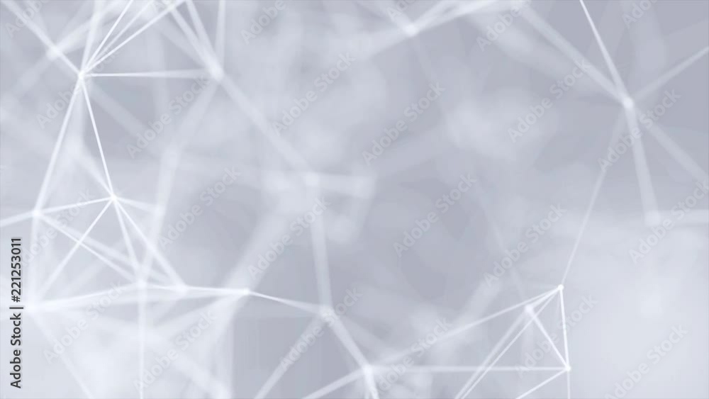 Poster 22. clean white abstract polygonal digital concept geometrical polygon plexus fractals moving low po