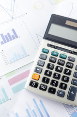 Calculator with Business Graphs finance document.