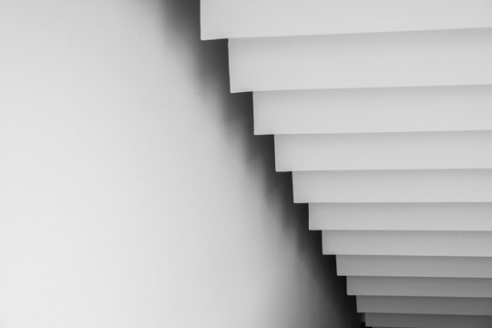 White staircase from below