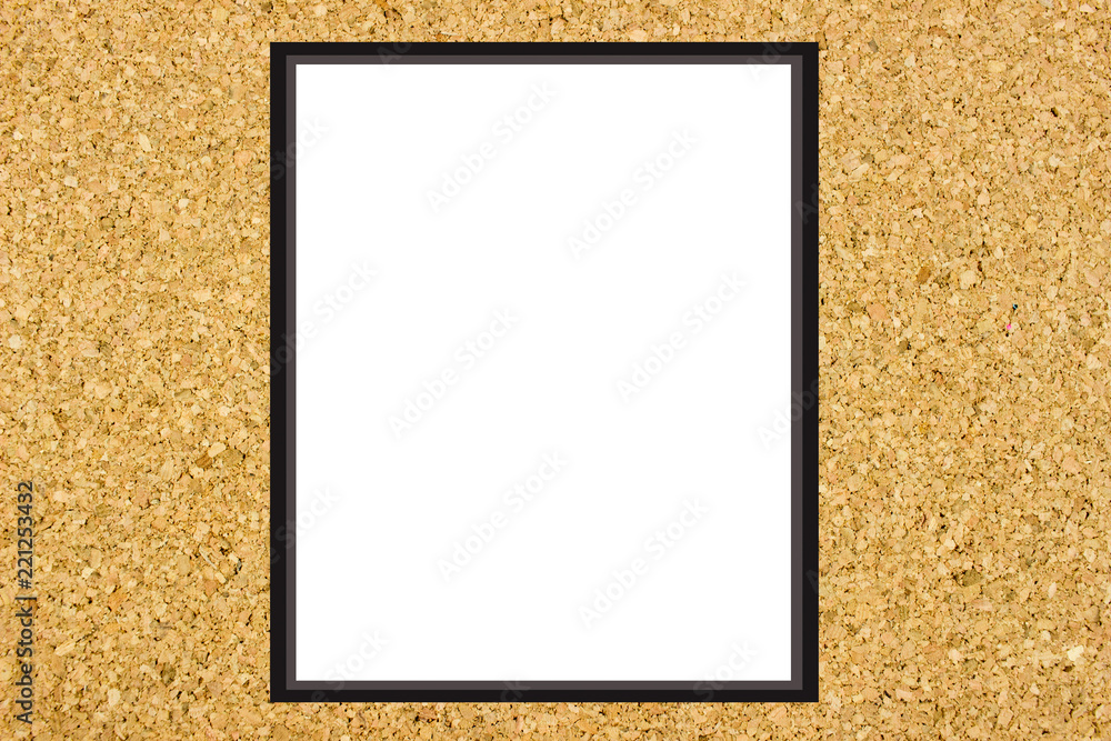 Poster natural corck texture. photo frame mock up. empty space for text design and message