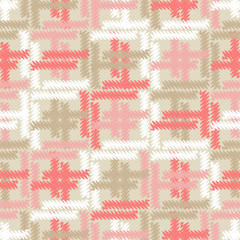 Seamless abstract geometric pattern. Mosaic texture. Brushwork. Hand hatching. Scribble texture. Textile rapport.
