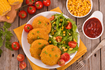 Corn burgers.