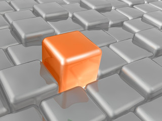 Orange and grey cubes