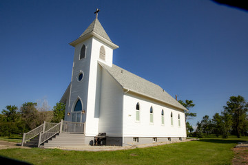 White Steepled Church