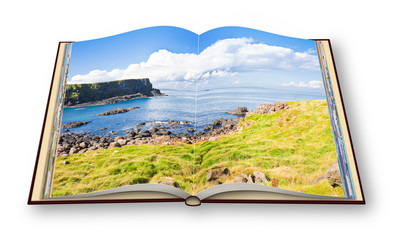 3D render of an opened photo book with Irish landscape (Northern Ireland - United Kingdom) - I'm the copyright owner of the images used in this 3D render.