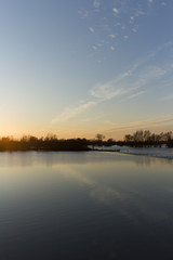 Absolutely Stunning Sunset Over Frozen Lake