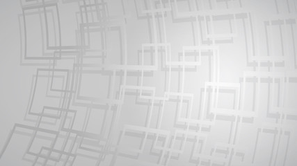Abstract background of intersecting squares with shadows in gray colors