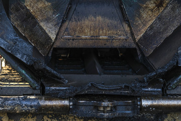 Asphalt compactor close up