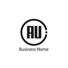 Initial Letter AU Logo Template Design