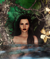 Woman in the water,3d Mixed media for book illustration or book cover