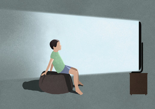Boy watching TV
