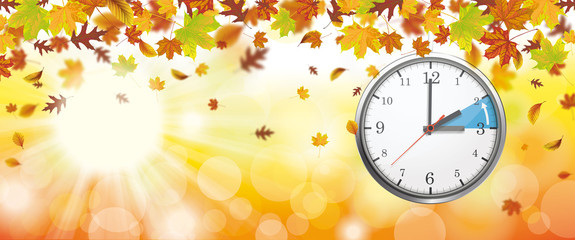 Autumn Header Sunbeam Clock Time Change Standard Time