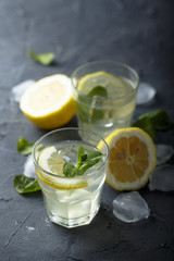 Homemade mint lemonade