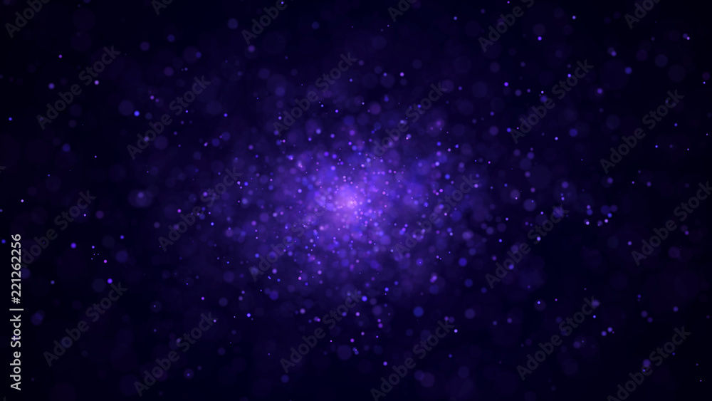 Aufkleber Dust particles. Abstract background of particles. Cosmic galaxy illustration. 3d rendering.