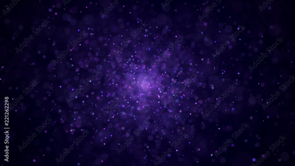 Aufkleber Dust particles. Abstract background of particles. Cosmic galaxy illustration. 3d rendering.