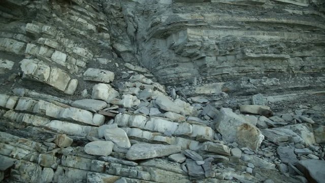 Close-Up Of A Stone Cliff Texture. Stone Landform Cliff Levels