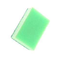 Green sponge isolated on white background with clipping path