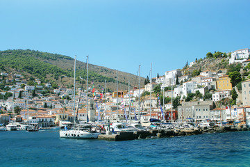 Fototapeta na wymiar Landscape of Hydra island Saronic Gulf Greece