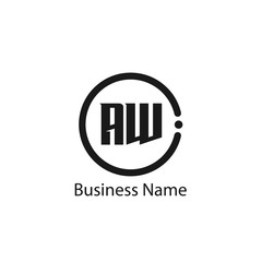 Initial Letter AW Logo Template Design
