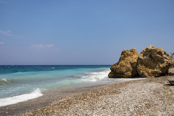 Tropical Island Of Rhodes In Greece