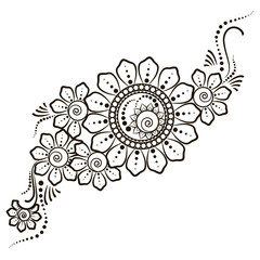 Black floral pattern mehendi