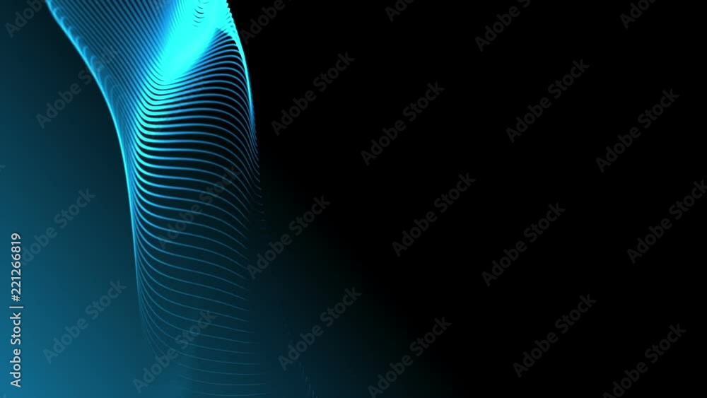 Poster seamless loop: blue elegant dynamic abstract lines in motion. computer, technology, engineering, bus