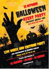 Fototapeten Halloween Party Poster. Flyer Design. © goku4501