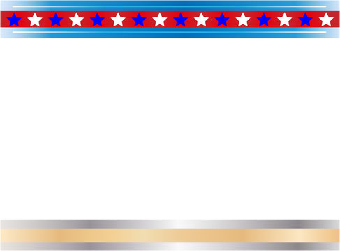 Decorative American abstract flag border with empty space for your text and images.