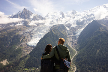 couples watching the stunning view of Mont Blanc