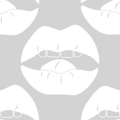 seamless abstract pattern with mouth, female lips, teeth, tongue