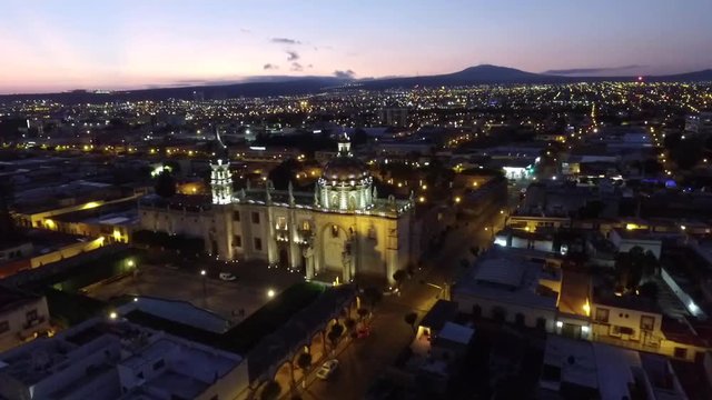 Santa Rosa de Viterbo Catholic Church Aerial view early morning