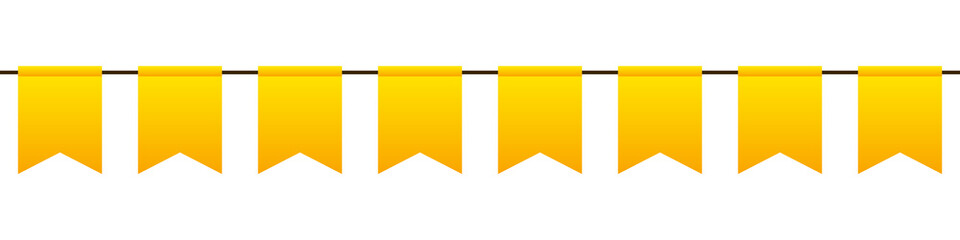 Seamless border with yellow flags