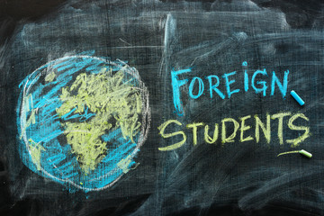 Foreign students exchange program concept