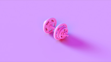 Pink Dumbbell 3d illustration 3d rendering