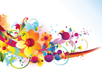 Fototapeta na wymiar Decorative colorful floral background