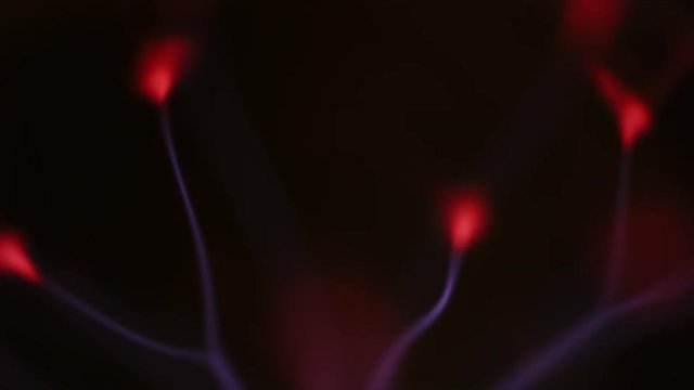 Close Up of Aurora Lightnings Inside Plasma Ball