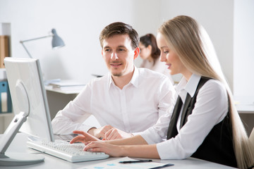 Fototapeta premium Business people working together in the office