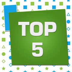 Top Five Green Blue Basic Shapes Square 