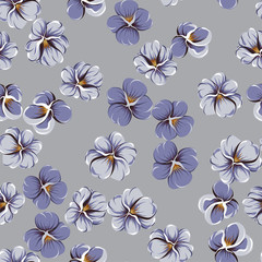 drawing of seamless pattern with viola flowers