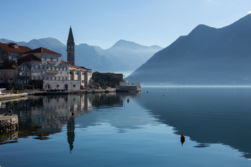 Fototapeta na wymiar Perast and the Bay of Kotor