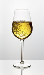 Beautiful splash of wine in a glass