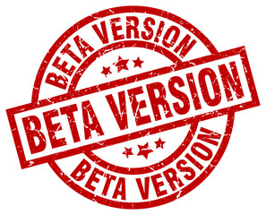 beta version round red grunge stamp