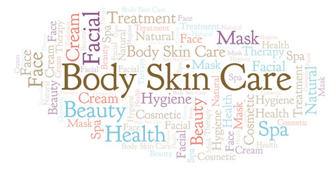 Fototapeta premium Body Skin Care word cloud.