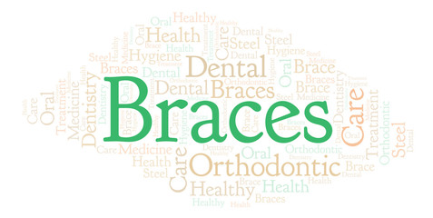 Obraz premium Braces word cloud.