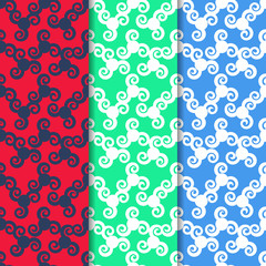 Seamless geometric abstract pattern with swirl