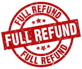 full refund round red grunge stamp