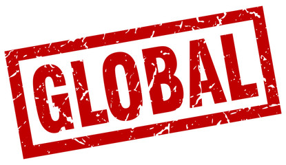 square grunge red global stamp