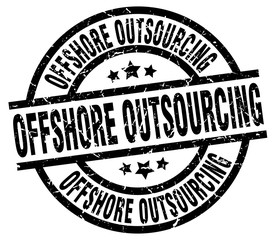 offshore outsourcing round grunge black stamp