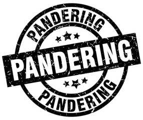 pandering round grunge black stamp